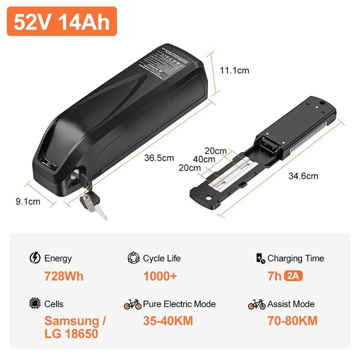 52V 14Ah Battery - eBikeCity