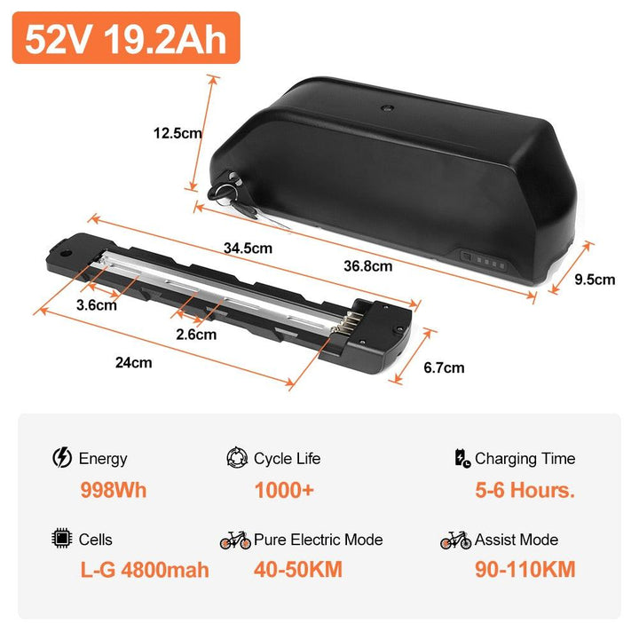 52V 19.2Ah Battery - eBikeCity