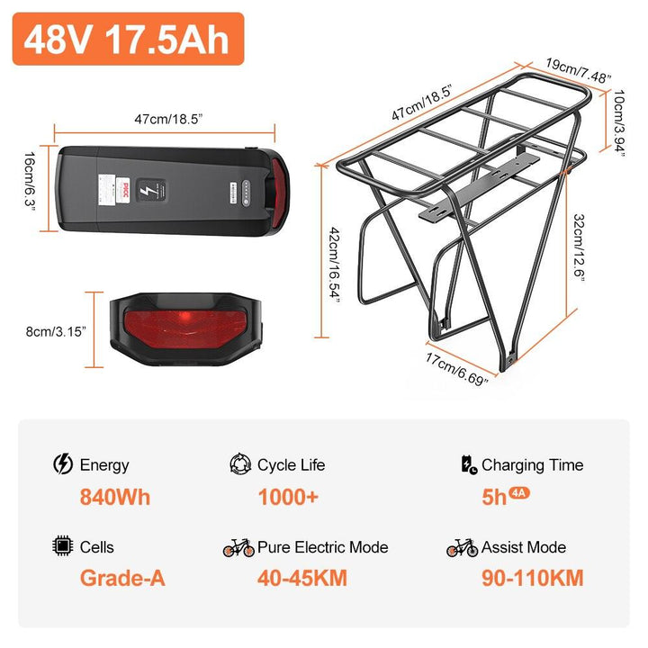 Rear Rack Battery - eBikeCity